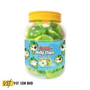 Aiiing Jelly - Mini Coconut Jelly Cup (with Nata de Coco) - Green Apple - 35g x 40 pcs x 6 jars