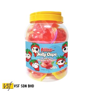 Aiiing Jelly - Mini Coconut Jelly Cup (with Nata de Coco) - Strawberry - 35g x 40 pcs x 6 jars