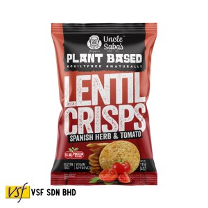 Uncle Saba's Plant Based Lentil Crisps  - Spanish Herb & Tomato - 115g x 12 pkts